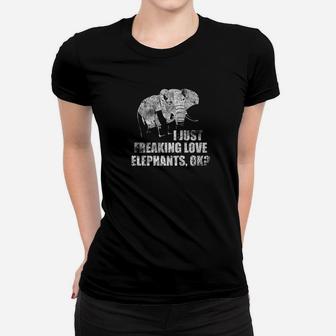 I Just Freaking Love Elephants Animal Distressed Women T-shirt - Thegiftio UK