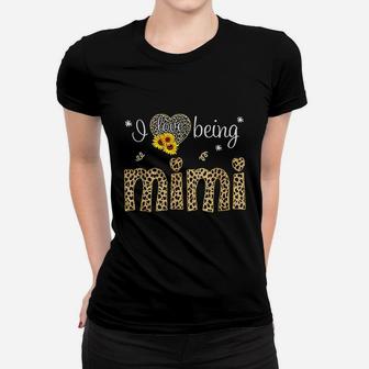 I Love Being Mimi Sunflower Leopard Hippie Mothers Day Women T-shirt | Crazezy DE