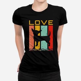I Love Chihuahua Distressed Vintage Poodle Lover Women T-shirt - Monsterry UK