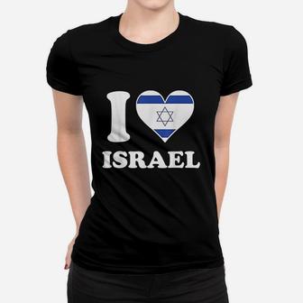 I Love Israel Israeli Flag Heart Women T-shirt | Crazezy