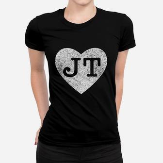 I Love Jt Heart Funny Jt Vintage Women T-shirt | Crazezy