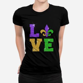 I Love Mardi Gras T-Shirt Fleur De Lis Gift Men Women Sweatshirt Women T-shirt | Crazezy