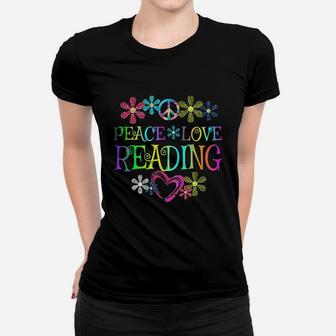 I Love Reading Peace Love Reading Women T-shirt | Crazezy UK