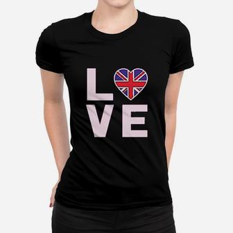 I Love The United Kingdom British Flag Heart Cool Women Women T-shirt | Crazezy DE