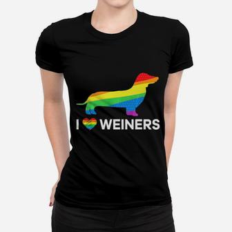 I Love Weiners Dachshund Lgbt Gay Lesbian Pride Women T-shirt - Monsterry AU