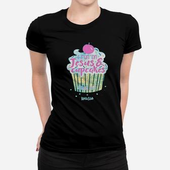 I Run On Jesus And Cupcakes Women T-shirt | Crazezy UK