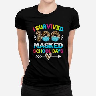I Survived 100 Masked School Days Funny 100Th Day Of School Women T-shirt | Crazezy UK