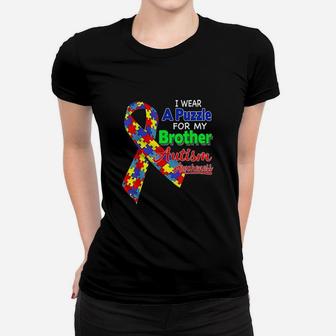 I Wear A Puzzle For My Brother Women T-shirt | Crazezy