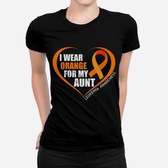 I Wear Orange For My Aunt Leukemia Awareness Women T-shirt | Crazezy DE