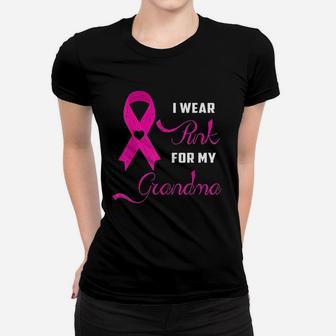 I Wear Pink For My Grandma Awareness Women T-shirt | Crazezy