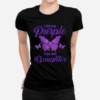 I Wear Purple For My Daughter Epilepsy Mom Women T-shirt - Monsterry