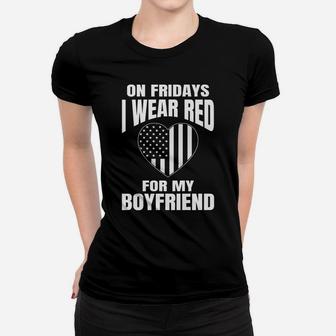 I Wear Red For My Boyfriend Women T-shirt | Crazezy CA