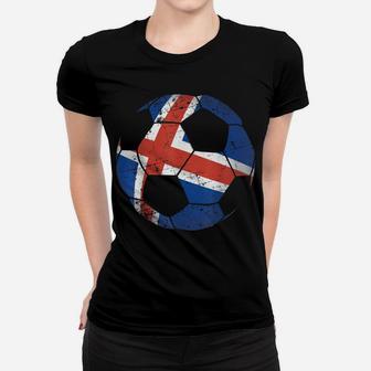 Iceland Soccer Ball Flag Jersey - Icelandic Football Women T-shirt | Crazezy UK