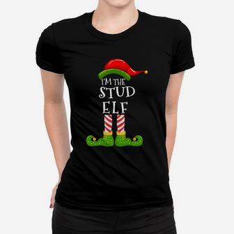 I'm The Stud Elf Group Matching Family Christmas Pyjamas Women T-shirt | Crazezy