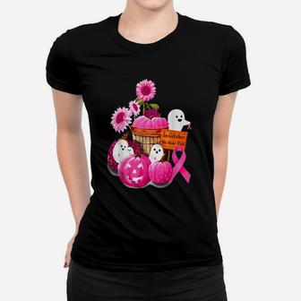 In October We Wear Pink Pumpkin, Ghost And Flower Women T-shirt | Crazezy DE