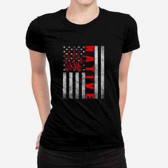 Indigenous Peoples Day Indian Native American Flag Bear Paw Women T-shirt | Crazezy