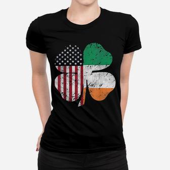 Irish American Shamrock Flag Grunge Weathered St Patrick's Women T-shirt - Monsterry