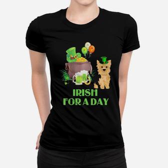 Irish For A Day Pembroke Yorkie St Patricks Day Women T-shirt - Monsterry UK