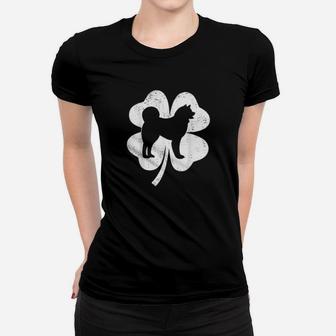 Irish Shamrock Leaf Akita Dog St Patrick's Day Women T-shirt - Monsterry