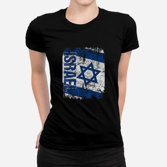 Israel Big Flag Vintage Distressed Israel Women T-shirt | Crazezy