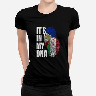 Italian And Filipino Dna Mix Flag Heritage Women T-shirt | Crazezy