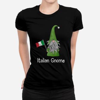 Italian Gnome Holding The Flag Of Italy Women T-shirt | Crazezy