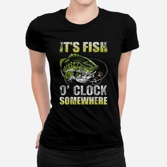 It's Fish O'clock Somewhere Funny Fishing Vintage Women T-shirt | Crazezy CA