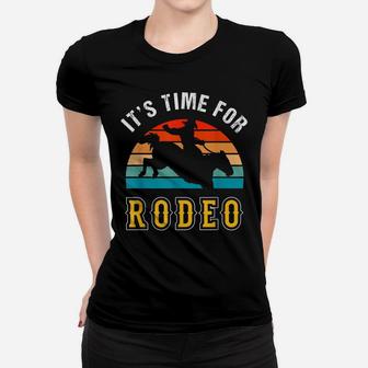 It's Time For Rodeo Retro Vintage Sunset Women T-shirt | Crazezy CA