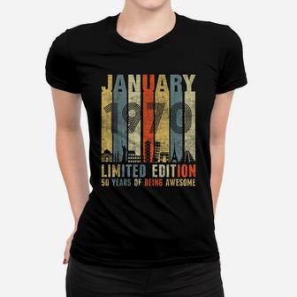 January 1970 Vintage Funny 50Th Birthday Gift Women T-shirt | Crazezy UK