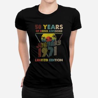 January 1971 Vintage Retro 50 Years 50Th Birthday Gift Women T-shirt | Crazezy AU