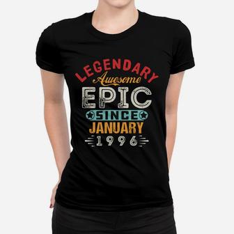 January 1996 Birthday Vintage Presents For 24 Year Old Gift Women T-shirt | Crazezy