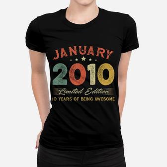 January 2010 10 Years Old Vintage 10Th Birthday Gifts Women T-shirt | Crazezy DE