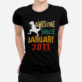 January 2011 Dinosaur 10Th Birthday 10 Year Old Gift Boy Women T-shirt | Crazezy