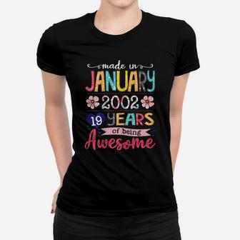 January Girls 2002 Birthday Gift 19 Years Old Made In 2002 Women T-shirt | Crazezy AU
