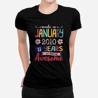 January Girls 2010 Birthday Gift 11 Years Old Made In 2010 Women T-shirt | Crazezy AU