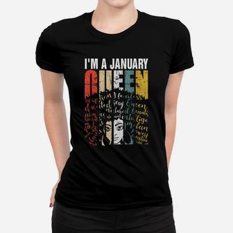 January Queen Black American Melanin January Birthday Gift Women T-shirt | Crazezy CA