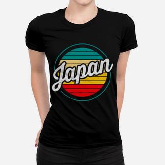 Japan Retro Sunset Vintage Distressed Design Japanese Langarm Women T-shirt - Monsterry