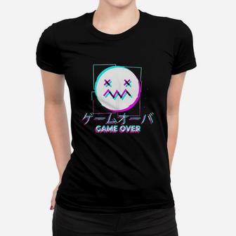 Japanese Glitch Sad Girl Boy Game Over Aesthetic Women T-shirt | Crazezy DE