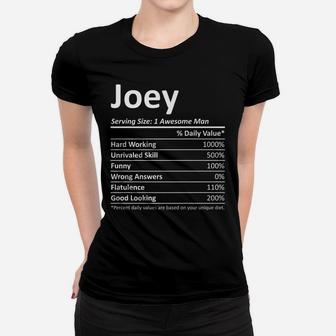 Joey Nutrition Funny Birthday Personalized Name Gift Idea Women T-shirt | Crazezy