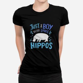 Just A Boy Who Loves Hippos Women T-shirt | Crazezy UK