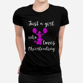 Just A Girl Who Loves Cheerleading Team Cheer Cheering Women T-shirt | Crazezy