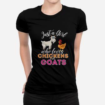 Just A Girl Who Loves Chickens And Goats Women T-shirt | Crazezy