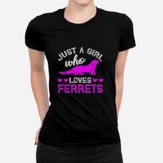 Just A Girl Who Loves Ferret Women T-shirt | Crazezy UK