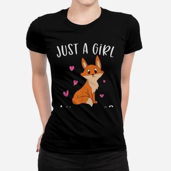 Just A Girl Who Loves Foxes Funny Fox Gifts For Girls Sweatshirt Women T-shirt | Crazezy AU