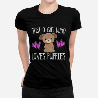 Just A Girl Who Loves Puppies Women T-shirt - Thegiftio UK