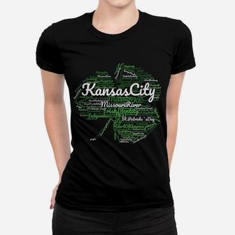 Kansas City For St Patrick`S Day With Wordcloud Women T-shirt | Crazezy