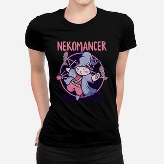 Kawaii Creepy Neko Wizard Nekomancer Funny Cute Cat Lovers Women T-shirt | Crazezy