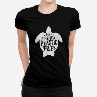 Keep The Sea Plastic Free Turtle Women T-shirt | Crazezy CA