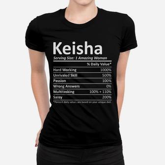Keisha Nutrition Personalized Name Funny Christmas Gift Idea Women T-shirt | Crazezy UK
