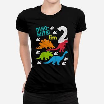 Kids 2 Year Old Dinosaur Birthday Party T Rex Cool Gift Women T-shirt | Crazezy